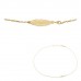 Collar pluma tallada plata dorada 925 mm